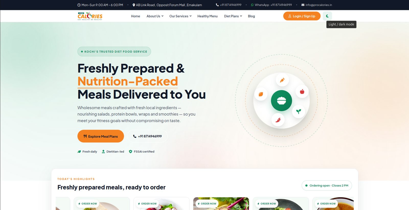 Diet Meal Delivery Platform With Subscriptions & Corporate Ordering for Pro Calories